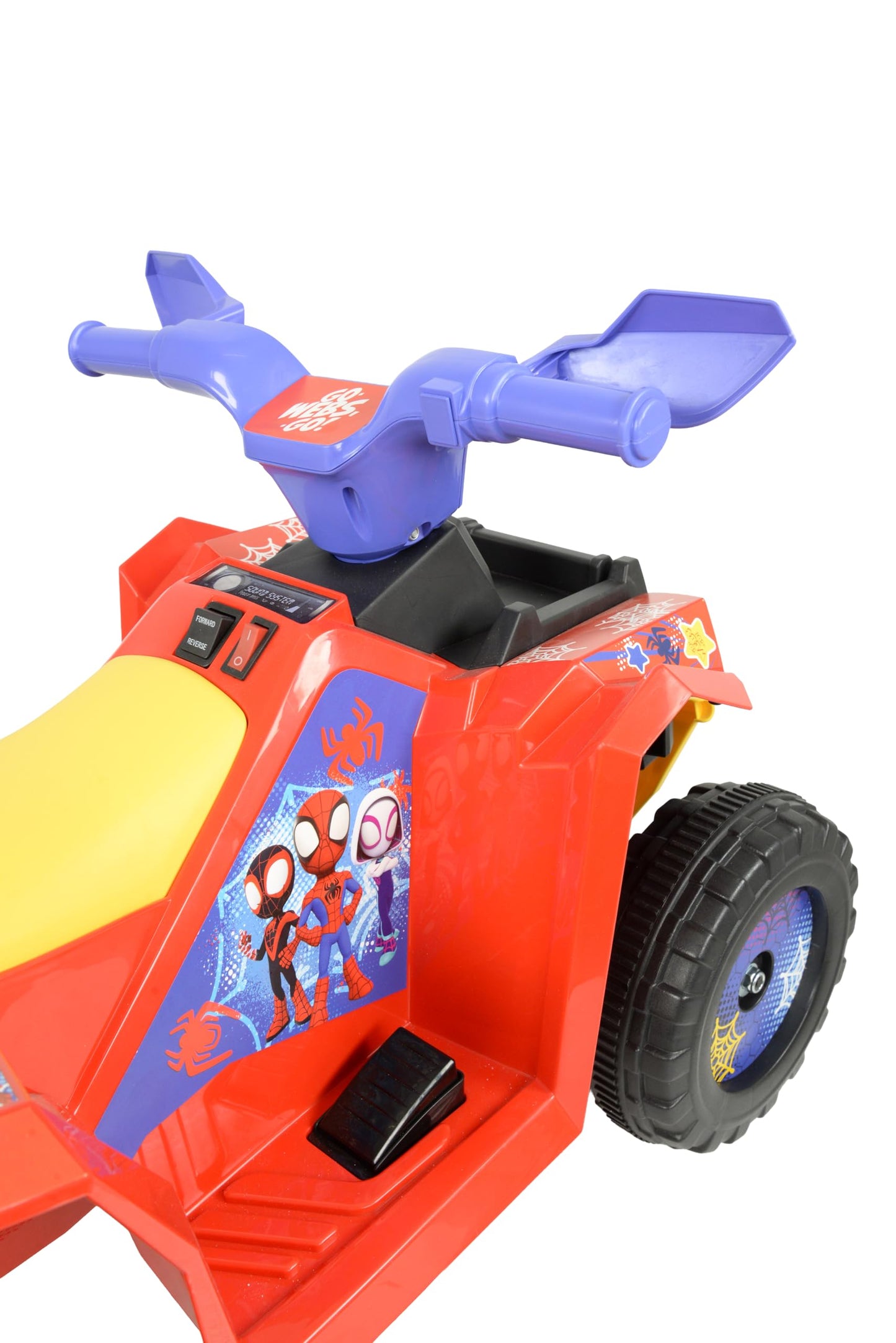 Spidey Kids Mini Quad Bike - Official Licensed Kids Ride On Car - 6V Electric Ride On Toys - Forward, Reverse Gears, Chunky Tyres & Amazing Friends Decals, Safe Toddler Toy - Spidey Toys