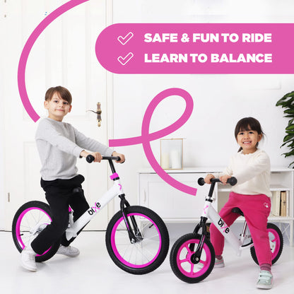 Bixe Balance Bike - 40.6 cm (16") Big Kids' Training Bikes - Kids Balance Bike Designed for Children Ages 4 to 9 - No Pedal Push Bicycle for Boys or Girls - Pink