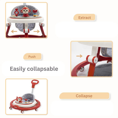 Twinky Baby Walker with play set, music, floor mat, adjustable height, push handle, suitable for boys and girls 6 months+.