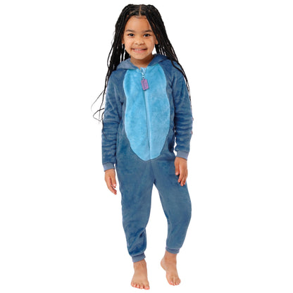 Disney Stitch Onesie For Girls | Girls Onesies | Stitch PJs | Blue 6-7 Years