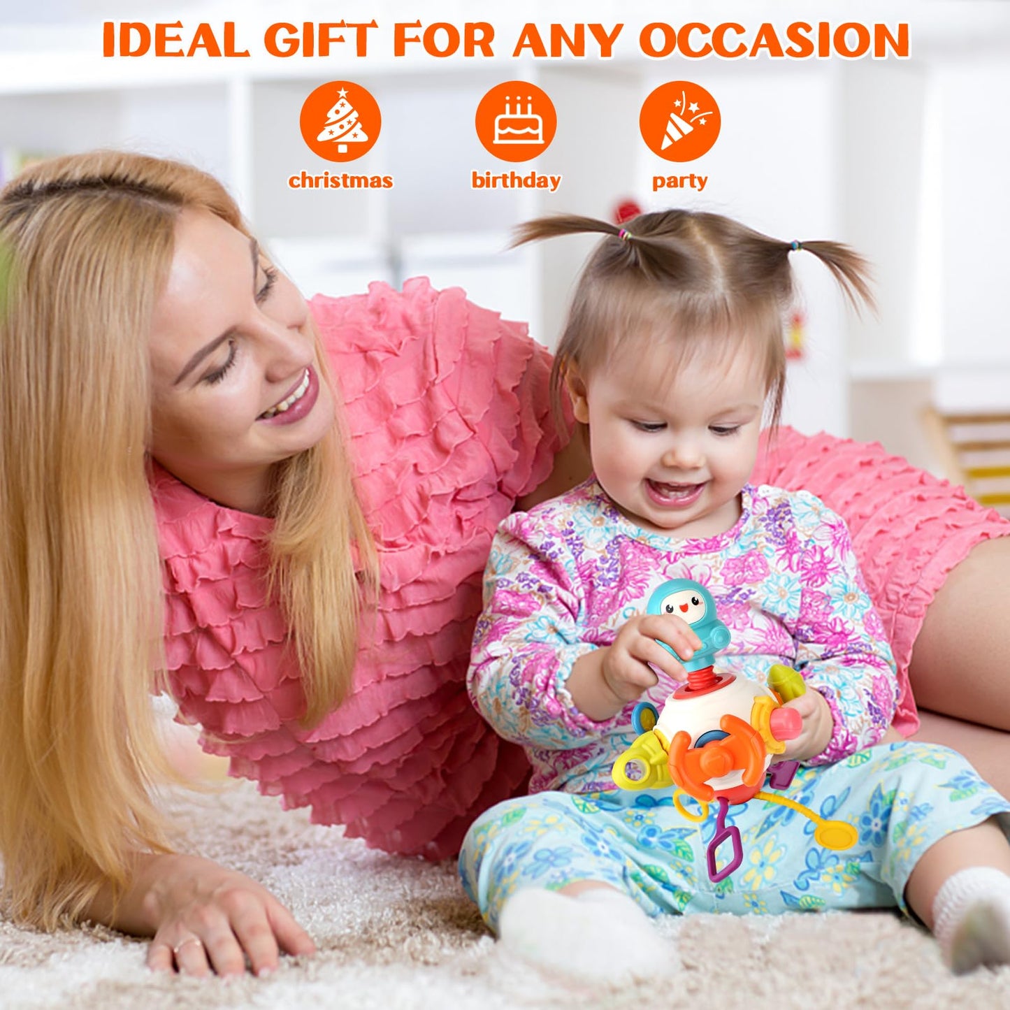 Montessori Toys for 1 2 Years Old Sensory Toys for Toddlers 1-3 8-in-1 Busy Board Activity Cube Baby Gifts for 6-18 Months Infant Boys Girls Airplane Plane Car Travel Toys Educational Learning
