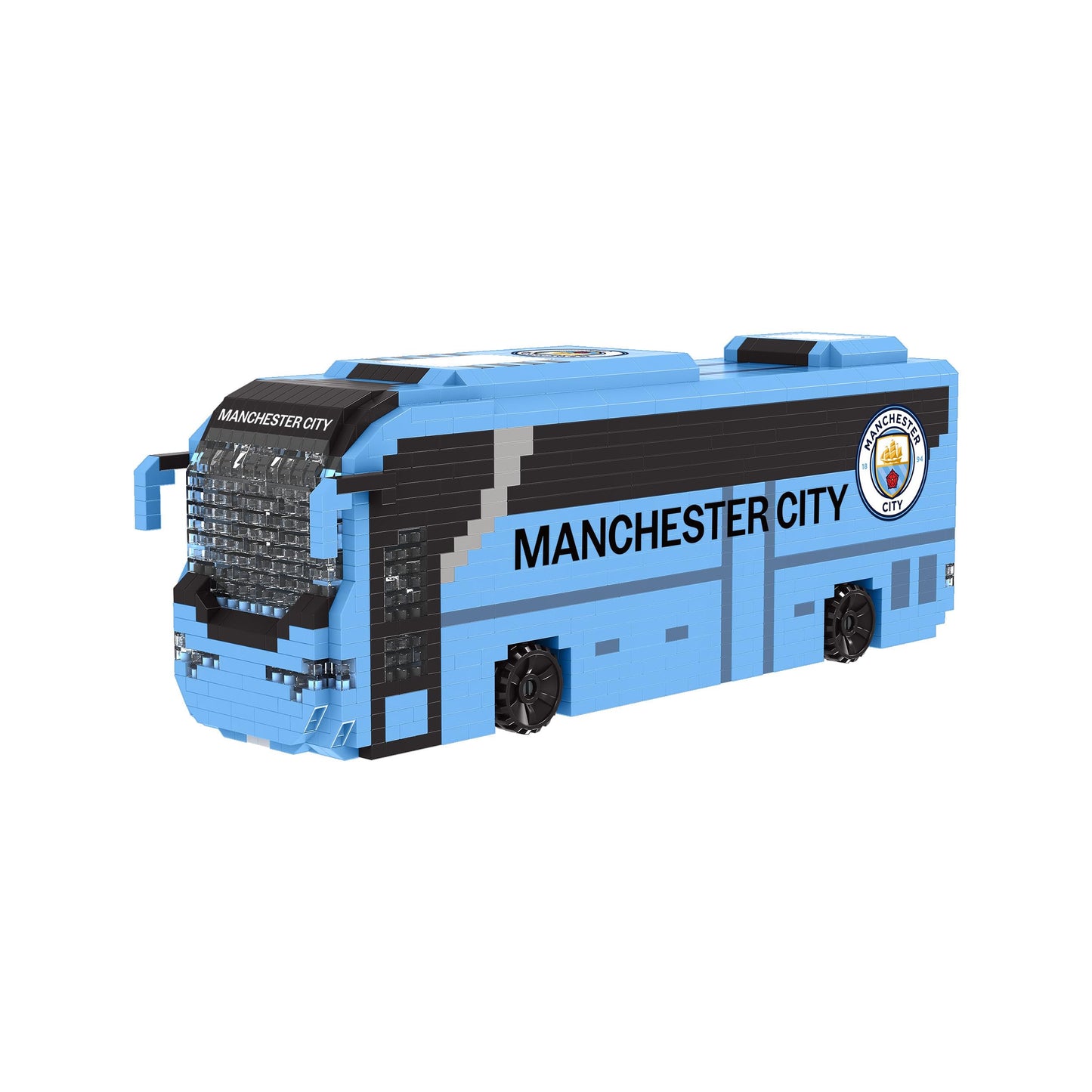 FOCO Officially Licensed Manchester City FC Football BRXLZ Bricks 3D Coach Toy Model - Premier League Construction Toy - 1347 Pieces - Ages 12+ - Sports Merchandise