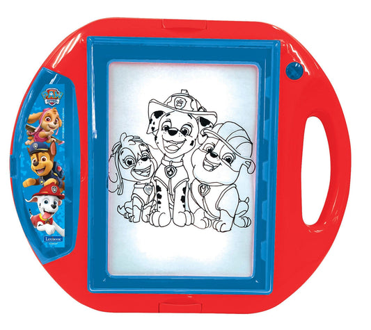 LEXIBOOK, Paw Patrol, Drawing Projector, 4 tampons, 10 templates, lighting screen, 1 pen included, artistic and creative toy for girls and boys, Red/Blue, CR310PA