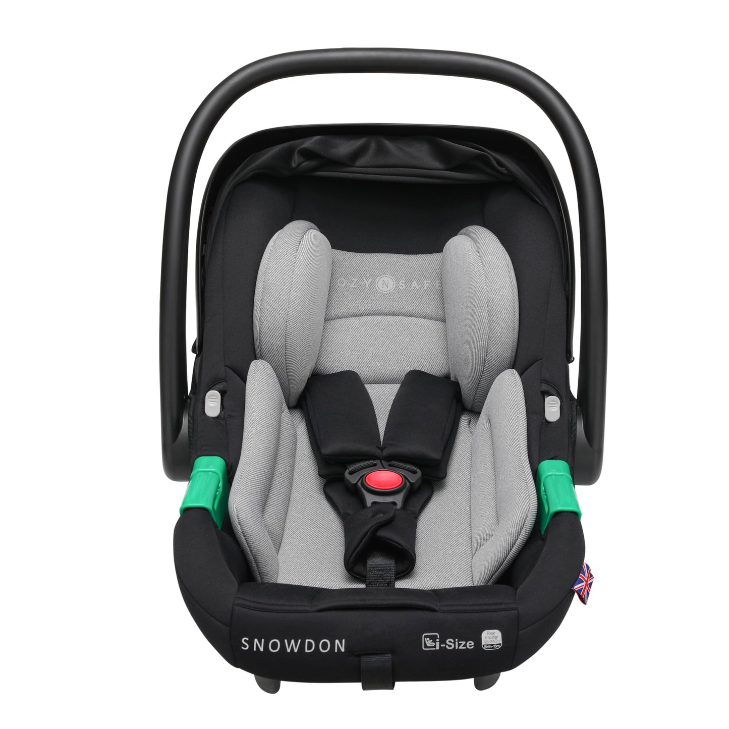 Cozy N Safe Snowdon i-Size Child Car Seat Carrier with ISOFix Base and Support Leg, 3 -Point Harness, Adjustable Headrest, Suitable from 40cm to 85cm (up to 15kg), New ECE R129 i-Size Compliant