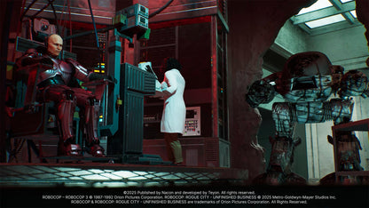 Nacon RoboCop: Rogue City Unfinished Business PS5 game cover art featuring RoboCop in a futuristic city scene.
