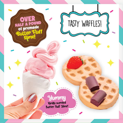 Original Stationery ice cream slime kit with colorful slime toys, waffle molds, and fun ice cream-themed slime for kids.
