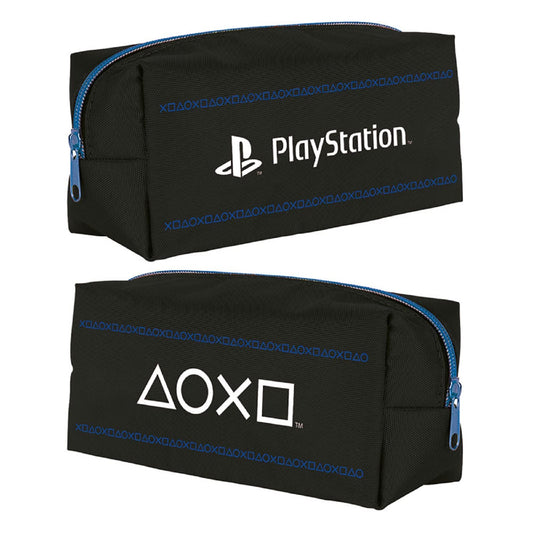 PlayStation Zip Up Pencil Case (Pinstripe Dark Design) - Official Merchandise