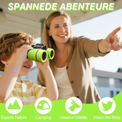 Green kids' toy binoculars by CARROUSEL with 4x30 magnification, ideal for children ages 3 to 8 for outdoor exploration and play.