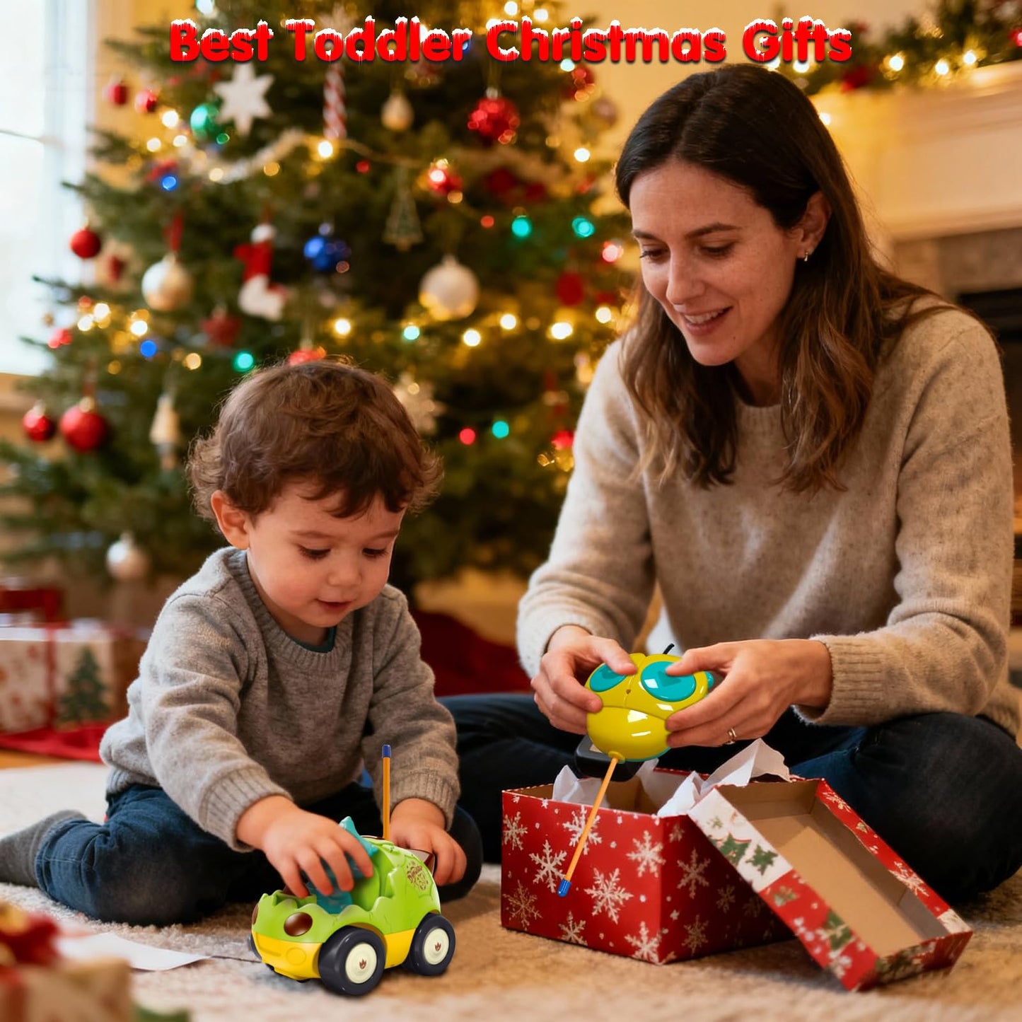 Pup Go Toddler Remote Control Car for Age 18 Months+, 2 Interchangeable Dino Dolls, Lively Music & Lights, First RC Toy for Boys Girls 1-3 Year Olds, Ideal Christmas Birthday Gift (Pastel Green)