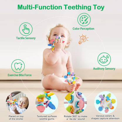 Baby Toys for 6 to 12 Months, Montessori Toys for Babies 6 Months -3 Year Old, 6 in 1 Wooden Sorting and Stacking Blocks Activity Cube Sensory Toy, Learning Baby Toys Gift for 6 7 8 9 12 Months