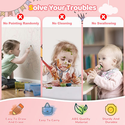 Kikidex Magnetic Drawing Board, Toddler Girl Toys for 1-2 Year Old, Doodle Board Pad Learning and Educational Toys for 1 2 3 Year Old Baby Kids Birthday Gift (Pink)
