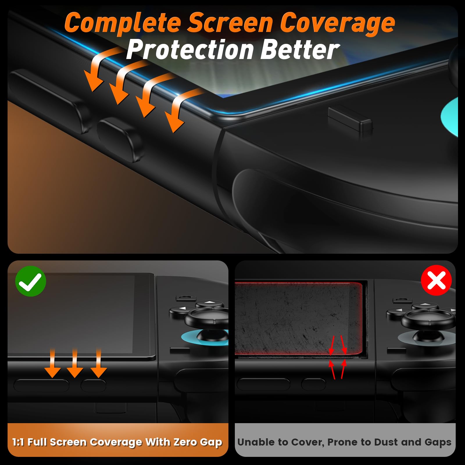 daydayup 4-pack Nintendo Switch 2 tempered glass screen protectors with guiding frame, ultra resistant 9H hardness and HD clarity