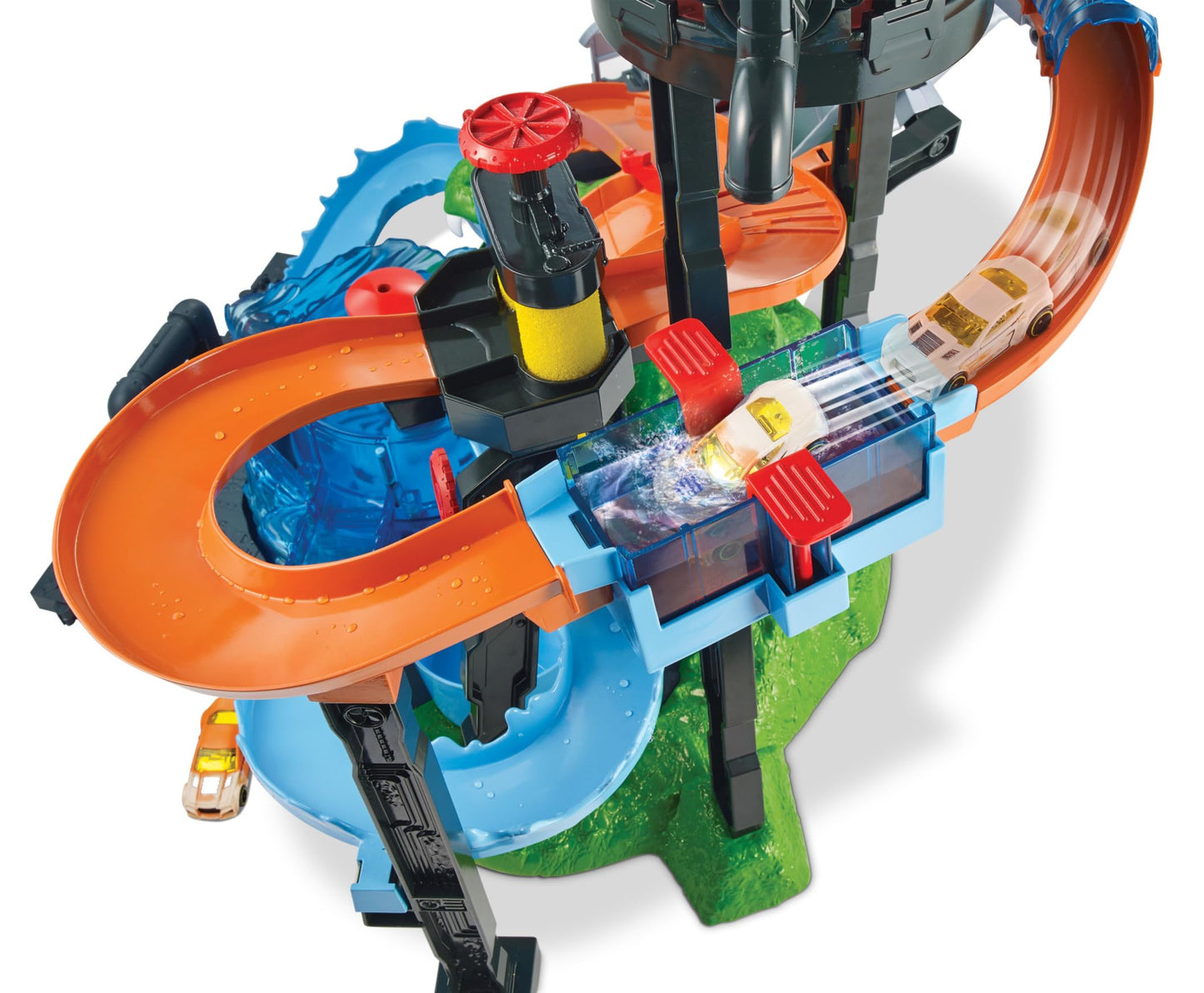 Hot Wheels Ultimate Gator Car Wash ,manual crank elevator, crazy track, water tower, whirlpool dunk tank, and 1 Colour Shifters car, FTB67