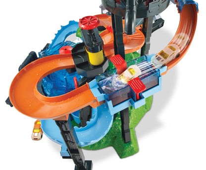 Hot Wheels Ultimate Gator Car Wash ,manual crank elevator, crazy track, water tower, whirlpool dunk tank, and 1 Colour Shifters car, FTB67