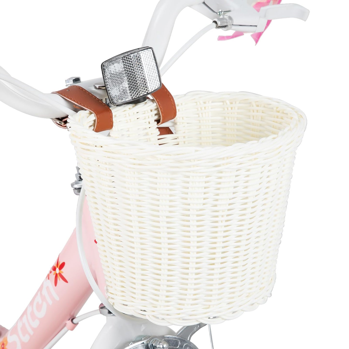 STITCH Unicorn 14 Inch Girls Bike for 3-5 Years Old Kids, 14 Inch Girls Bike with Basket& Doll Seat,Pink