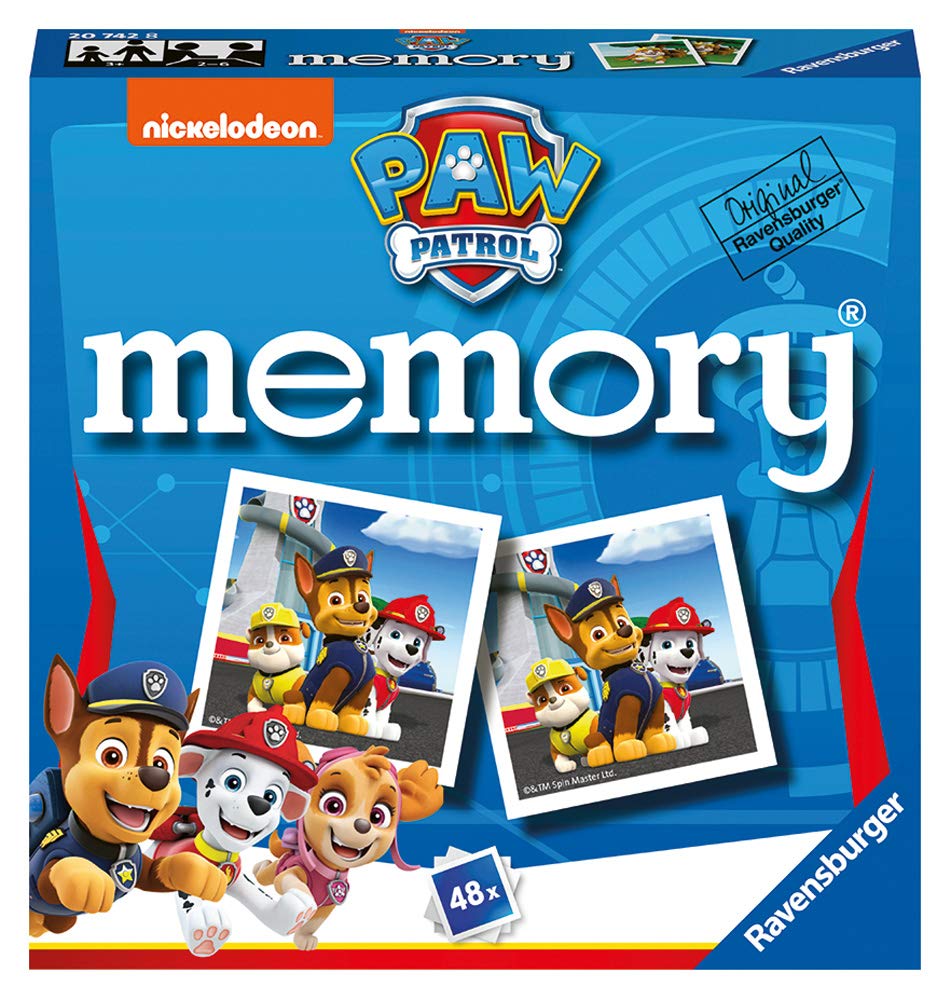 Ravensburger Paw Patrol Toys - Mini Memory Game - Matching Picture Snap Pairs Game For Kids Age 3 Years and Up