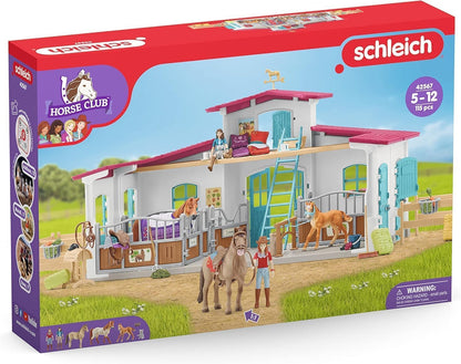 SCHLEICH Horse Club - 115 PC Lakeside Riding Center Horse Toy Playset with Horses and Riders, Barn and Farm Figurine Accessories - Farm Toys for Girls and Boys - Realistic Kids Toys Ages 5+ | 42567