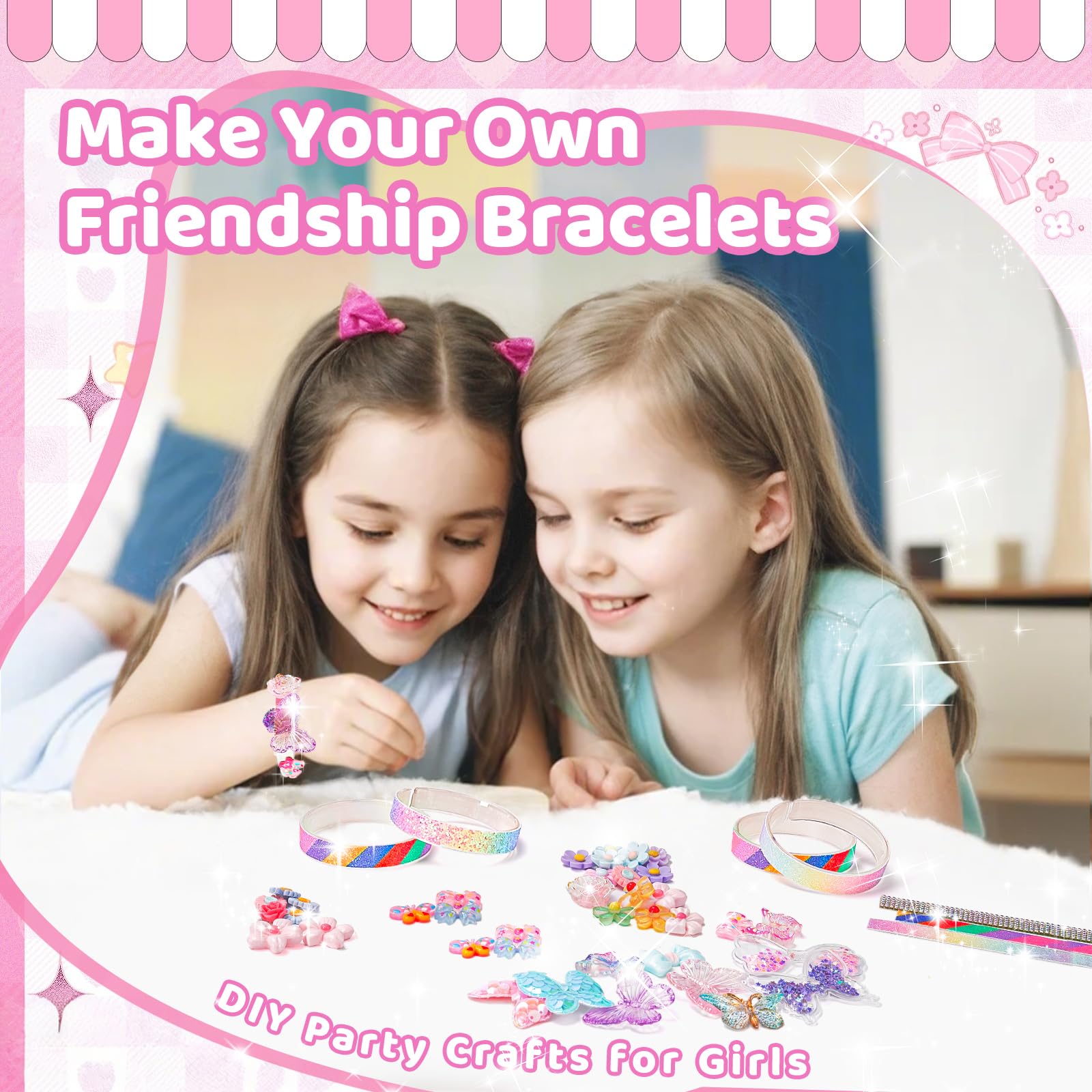 Eichhoo friendship bracelet making kit for girls, featuring colorful beads and strings for jewelry craft and birthday party favors.