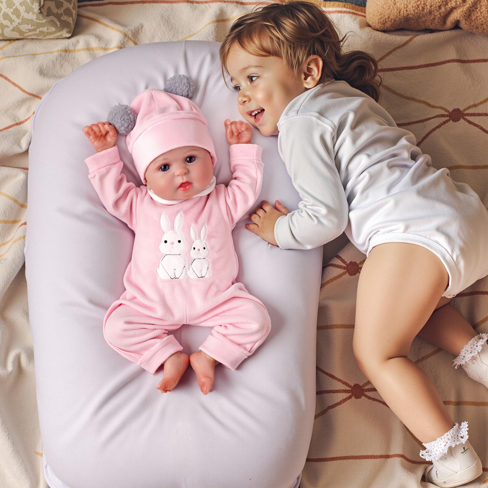 BABESIDE 20-inch lifelike reborn baby doll with soft body, realistic open eyes, dressed in clothes, for children age 3+