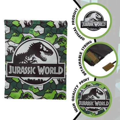 Jurassic World Drawstring Bag, Boys String Bag For School, Gym, Travel, Swimming, Kids Dinosaur Gifts