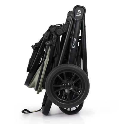 For Your Little One Cruise 3-in-1 Travel System with i-Size Car Seat, Stroller, 13kg Pram, Height Adjustable Handle, Pram, Newborn 0-4 Years Free Raincover and Cupholder (Pebble Sage)