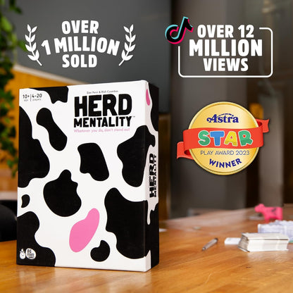 Herd Mentality – Udderly Hilarious Family & Party Board Game for Adults, Teens & Kids | 4–20 Players | Easy to Learn & Loved by Millions | Bonus Online Content | Great for Christmas Gifting