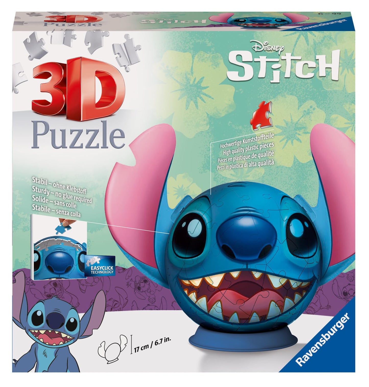 Ravensburger Disney Stitch 3D Jigsaw Puzzle for Children Age 6 Years Up - 72 Pieces - No Glue Required for Kids