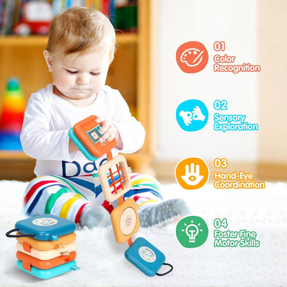 Toddler Travel Toys,Activity Cube,Baby Busy Board,Travel Toys for Toddlers on Plane, Montessori Activity toys, Baby Busy Cube,Sensory Educational Developmental Learning Toys for Boys Girls Gift