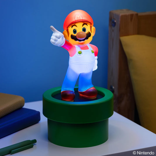 Official Nintendo Super Mario figure light by Paladone, battery-powered decor featuring Mario for home or office, perfect for retro gamers.