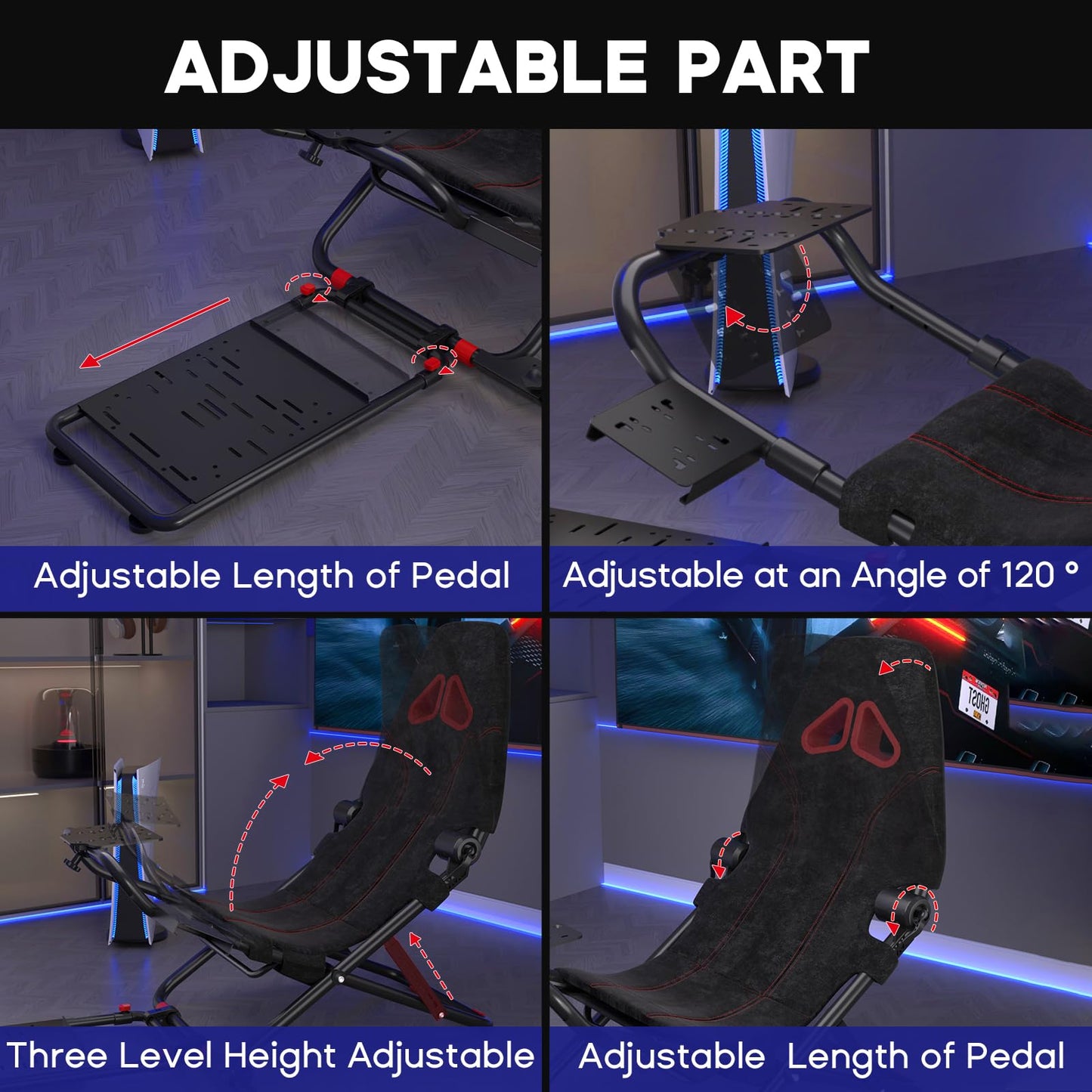 DIWANGUS racing simulator cockpit with foldable design, steering wheel stand, compatible with Logitech G29 G920 G923 and Thrustmaster T248X.