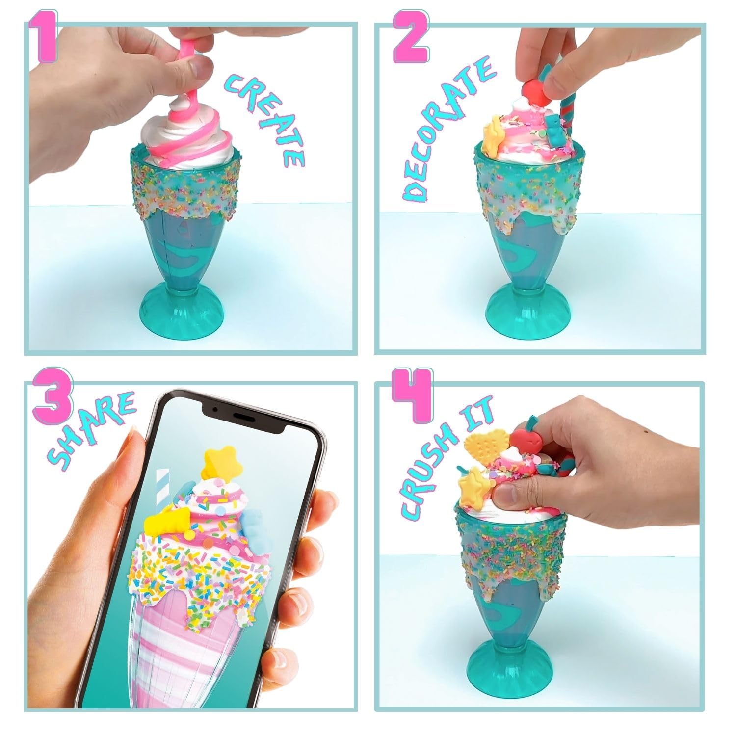 Canal Toys So Slime Sensations Sugary Crush Deluxe Pack with dessert slime kit, milkshake, waffles, donuts, and 25+ accessories for kids