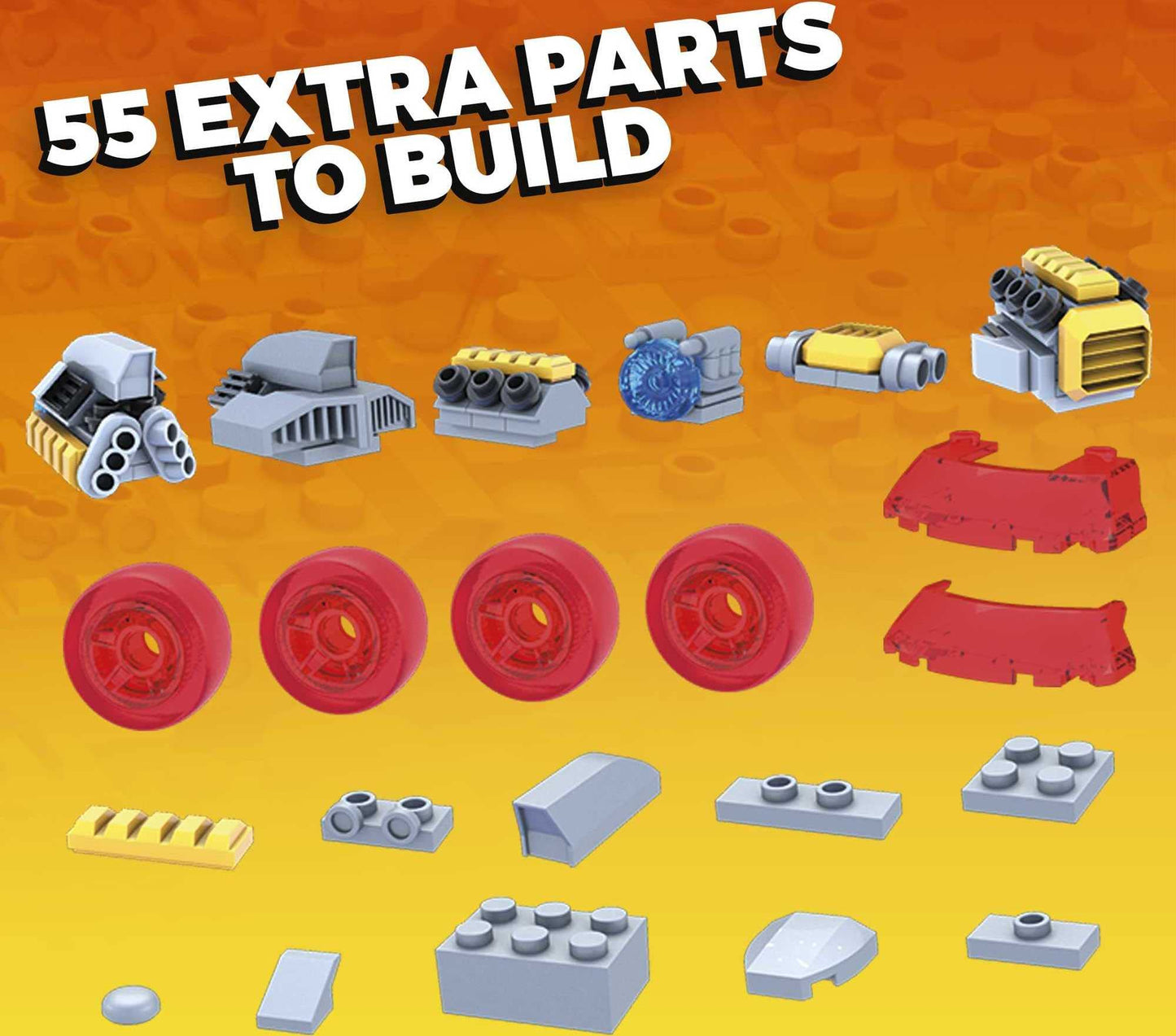 MEGA Hot Wheels Car Customizer building set with micro figure driver, rolling wheels and authentic features, toy gift set for boys and girls for ages 5 and up