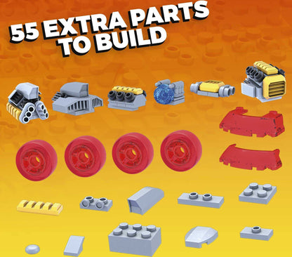 MEGA Hot Wheels Car Customizer building set with micro figure driver, rolling wheels and authentic features, toy gift set for boys and girls for ages 5 and up