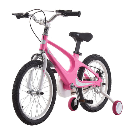 BSTSEL children's pink 14-inch bicycle with stabilizers and double brakes, suitable for boys and girls, ideal kids' gift