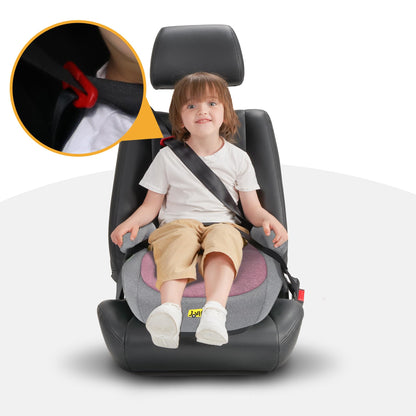 Jovikids I-Size Booster Seat for Car with ISOFIX, 125-150cm (Group 2/3, 6-12 Years), Portable Booster Seat for Kids, Comfortable, Compact, Convenient for Everyday Use, Great for Travel, ECE R129, Pink