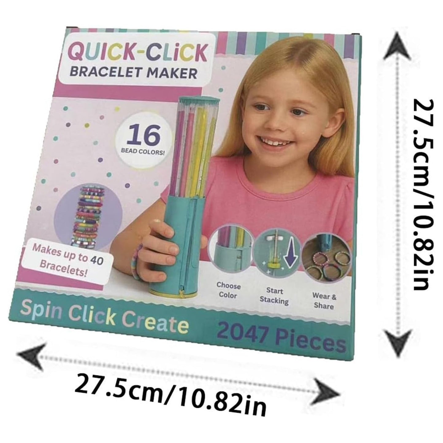 Quick Click Bracelet Maker Kit, Cool Bracelet Making Machine, DIY Jewelry Craft Kit Rotate Click Wear, Fun DIY Jewelry Set for Girls & Tweens, Develop Hands-On and Creativity Skills