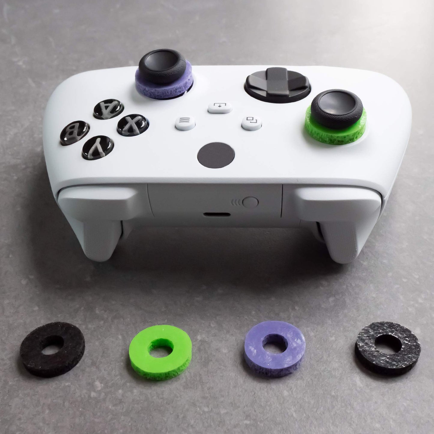 KontrolFreek Precision Rings for motion control and aim assist on PS4, PS5, Xbox One, Series X, Switch Pro, and Scuf controllers.