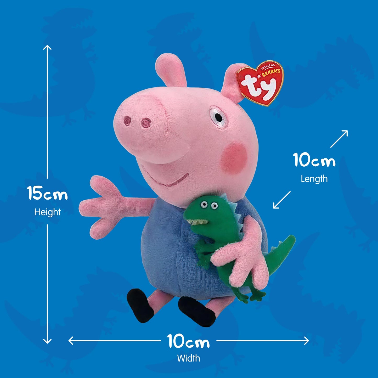TY Peppa Pig George Beanie Baby 15 cm – Soft Plush Toy Teddy for Kids, Collectible Stuffed Animal Plushies Soft Toy Gift for Toddlers & Children