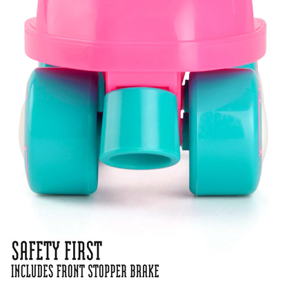 Xootz kids adjustable quad roller skates for beginners, featuring stable design and comfortable fit for indoor and outdoor skating.