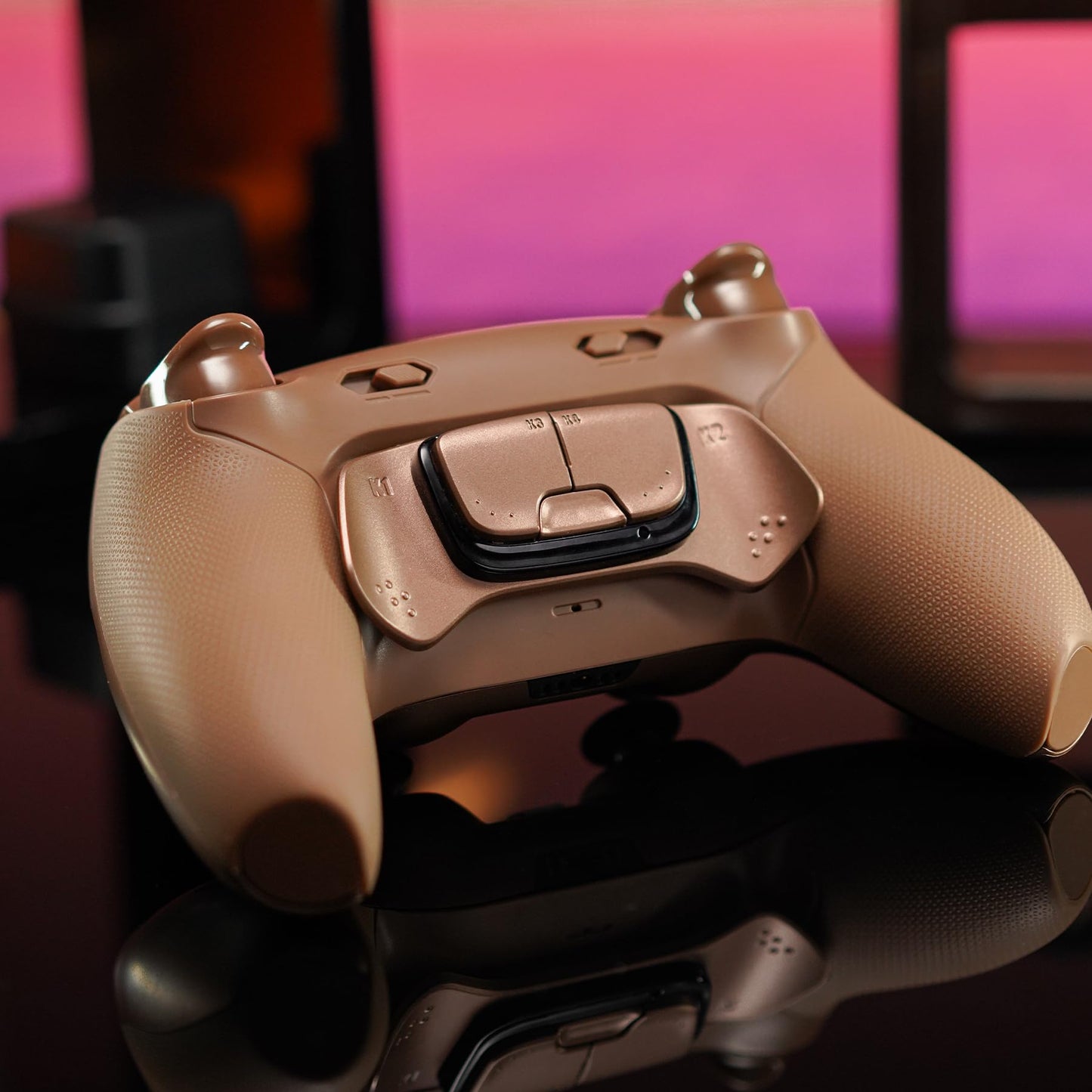 HEXGAMING ULTIMATE PRO Gaming Controller Compatible with ps5/PC/Mobile - 4 Back Buttons, 6 Profiles, Adjustable Triggers, 8 Swappable Thumbsticks - Hall Effect Stardust Mocha & Carrying Case