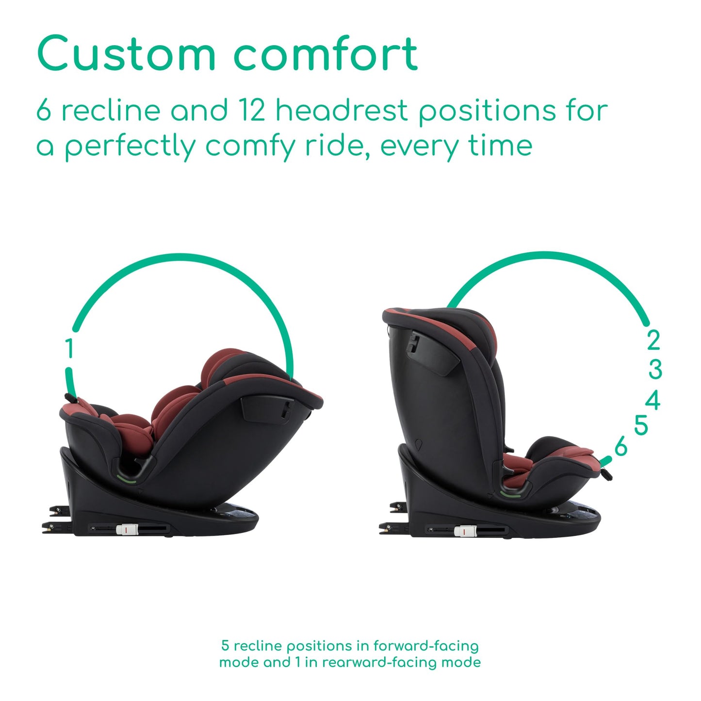 Bebeconfort RevolveFix 360 i-Size, 360 Swivel Car Seat, 0-12 Years, 40-150 cm, ISOFIX Car Seat, Top Tether Installation, 360 Rotation, 6 Recline Positions, 12 Hearest Positions, Dual Red