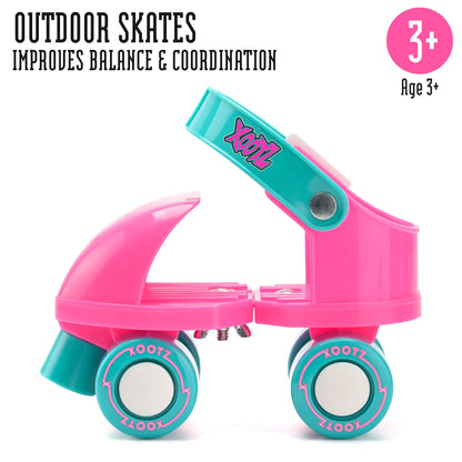 Xootz kids adjustable quad roller skates for girls and boys, with sturdy wheels and comfortable fit for indoor and outdoor skating.