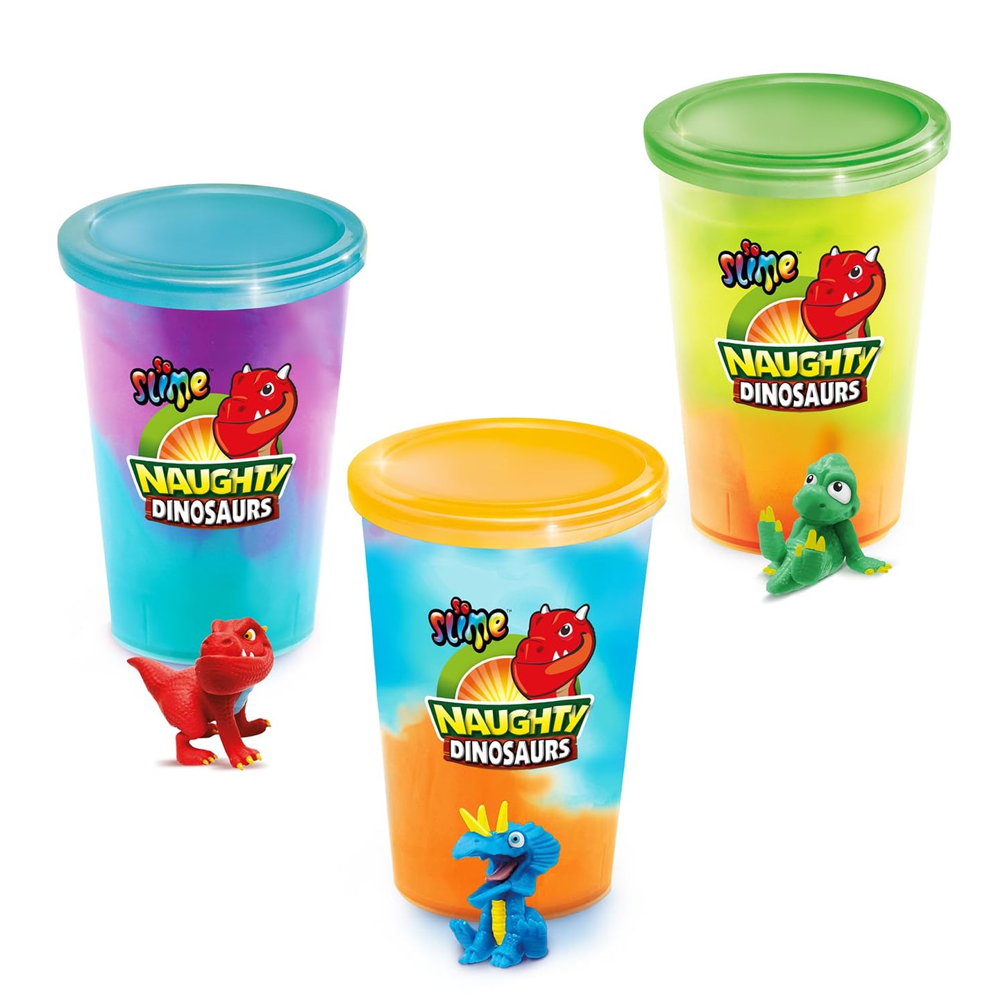 Canal Toys So Slime collectible slime set with three pots, dinosaur figurines, ready-to-use slime for children ages 5+