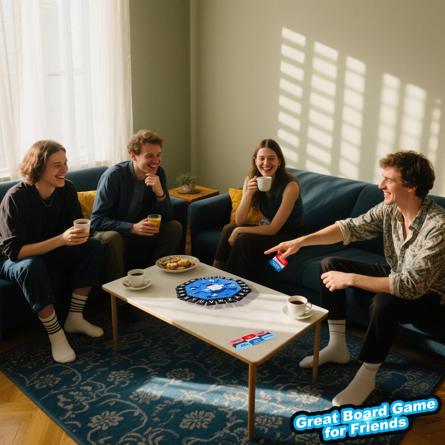 Word Game Family Board Games for Kids & Adults with 2 Modes,220 Topic Categories 24 Letters Pressing Game,Fun Fast-Paced Puzzle Games for Boys Girls Age 3+, 2-8 Players,Christmas & Birthday Gifts,Blue