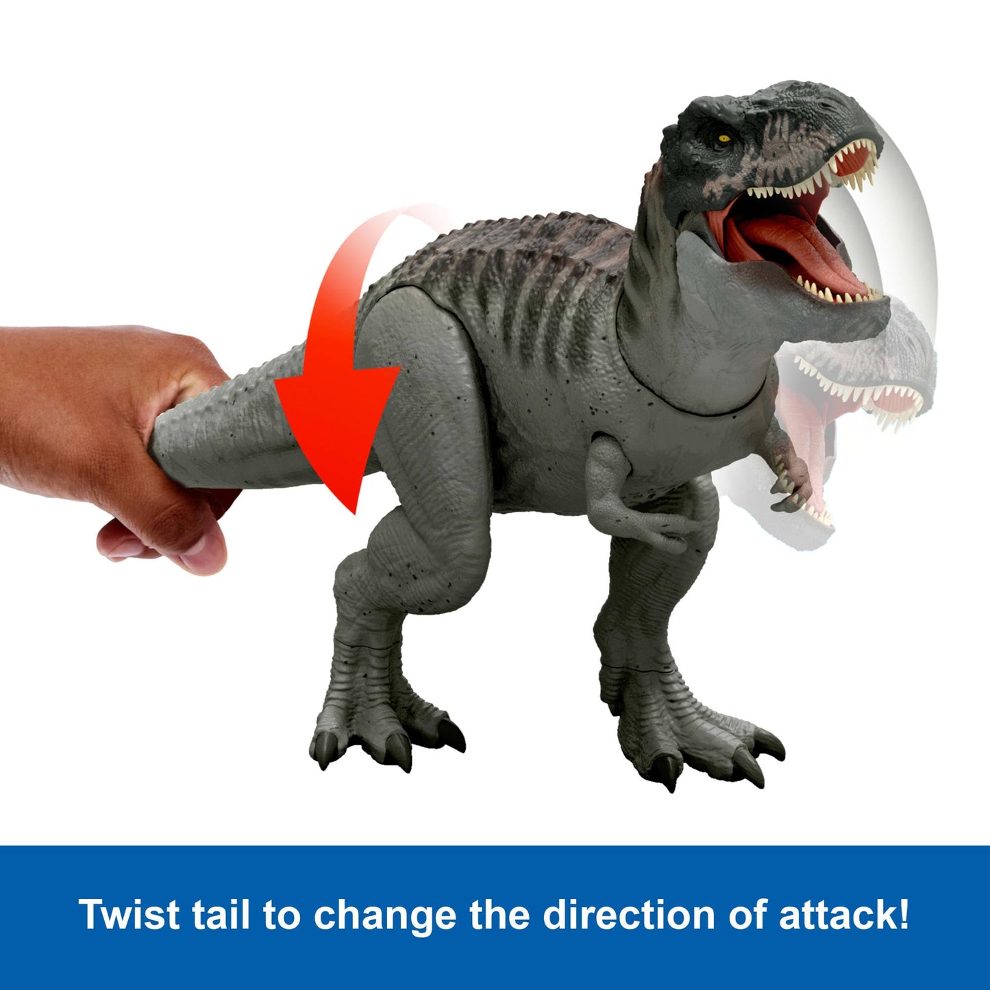 Mattel Jurassic World Rebirth Power Devour Tyrannosaurus Rex Dinosaur Figure with Tongue Activated Constant Chomp, Lights & Sounds, Digital Play, JGB50
