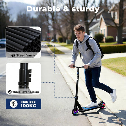 Freestyle Street Pro Stunt Scooter for Kids Ages 8-12, 360 Spin Trick Scooter with ABEC-9 Bearings (Black)