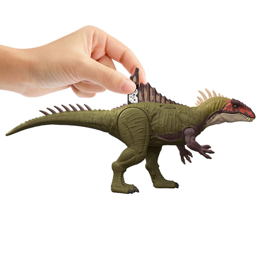 Mattel Jurassic World: Chaos Theory Netflix - Battle Roarin’ Becklespinax Dinosaur Action Figure Toy, Rampage Head Strike, Chomp, Roars & Snarls, Extending Tail Spikes, Ages 4 Years & Up, HXF52