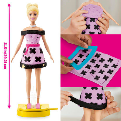 Play-Doh Barbie Designer Fashion Show Playset with colorful modeling clay and fashion accessories for creative play.