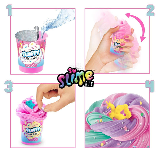 Canal Toys So Slime Set with three pots of fluffy glitter slime, mini surprise figurine, perfect for children 6+ creative play.