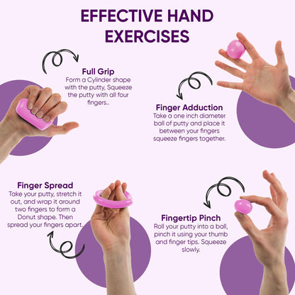 Pink Meglio Hand Therapy Putty for strength training and stress relief, soft resistive hand exercise putty for adults and children.